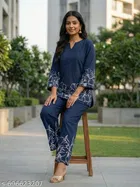 Printed Rayon A-line Kurta Set for Women 