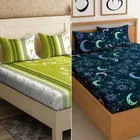 Fitted Double Bedsheet With 2 Pillow Covers Polycotton Cotton 
