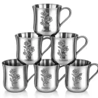 LEROYAL Stainles Steel Tea Cup (Pack of 6, Silver)