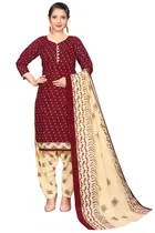 Cotton Blend Printed Kurti with Salwar for Women 