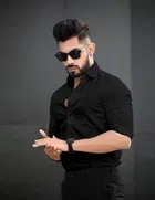 Cotton Blend Full Sleeves Solid Shirt for Men 