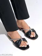 Shoetopia Embellished Flat Sandals - Black 