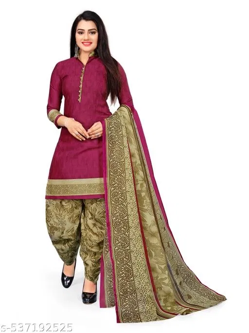 Cotton Printed Kurta Set for Women (Purple, XXL)