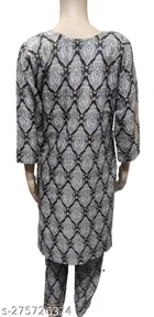 Cotton Blend Printed Kurti with Pant for Women 
