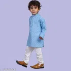 Cotton Blend Kurta with Pyjama for Boys 