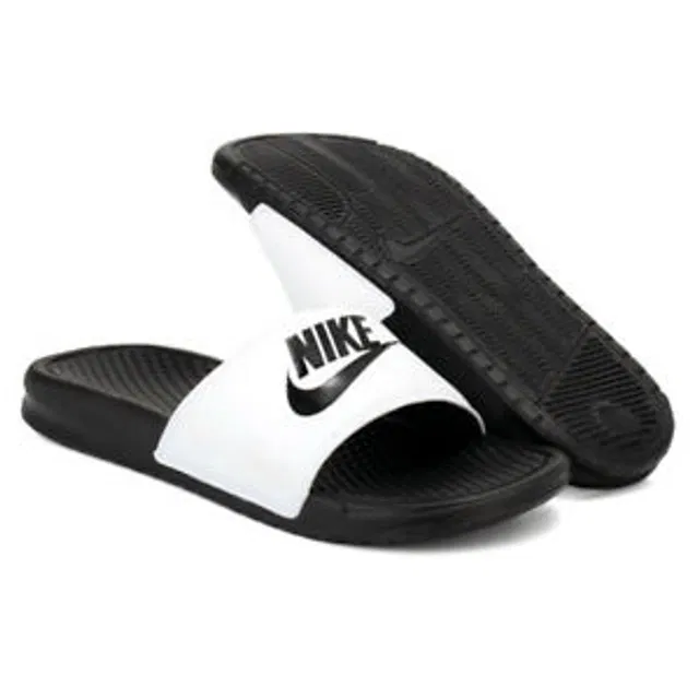 Nike Sliders for Men (Black & White, 9)