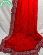 Georgette Saree for Women, Red 