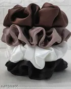 Women Multicolor Satin Scrunchies | Silk Premium Scrunchies Ponytail Holders | Hair Volumizer, Hair Ties Combo, Hair Scrunchie Set For Girls, Women, Mom, Sister (Pack of 4)