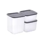 Fresherware Grey Square Containers Set of 3 