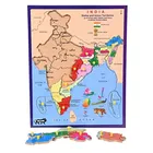 Wooden India Map Board with Cutouts for Kids 