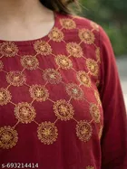 Floral Embroidered Acrylic Kurti for Women 
