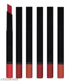Pack of 6 Matte Lipsticks, Intense Color Pay Off, Full Coverage Long Lasting Weightless Velvety Formula