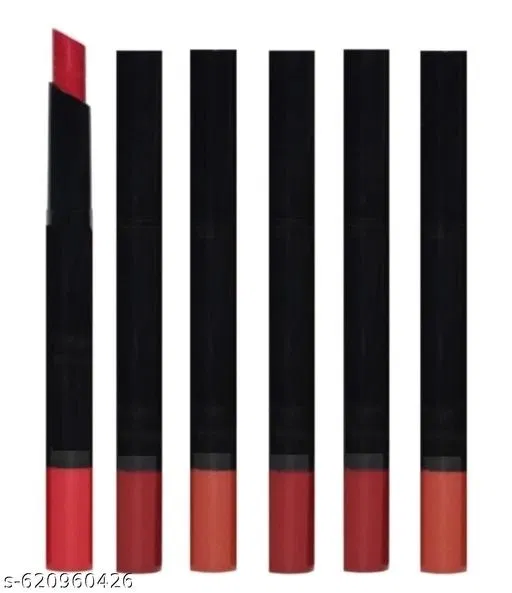 Pack of 6 Matte Lipsticks, Intense Color Pay Off, Full Coverage Long Lasting Weightless Velvety Formula