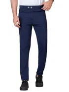 Cotton Blend Formal Pants for Men (Navy Blue, 28)