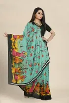 SVB जॉर्जेट साड़ी विद ब्लाउज फॉर विमेंस 