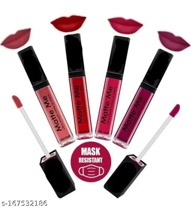 Matte Me Liquid Lipsticks (Multicolor, Pack of 4)