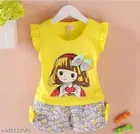 Hosiery Cotton Sleeveless Top & Bottom Clothing Set for Girls 