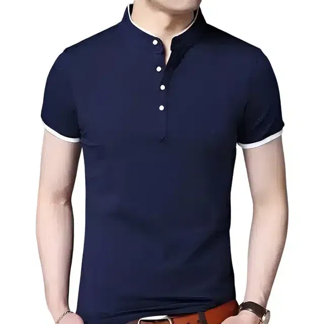T-Shirt for Men (Navy Blue, M)