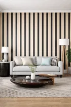 Wooden Stripe Luxury High Glossy  WaterProof , Stain Resistance Wallpaper 