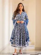 Rayon Printed Kurta with Pant & Dupatta for Women 