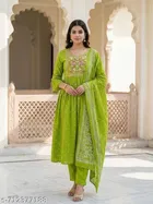 Embroidered Acrylic A-line Kurta Set for Women 
