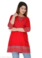 Anarkali Rayon Printed Kurti for Women 