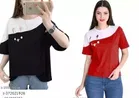 Nylon T-shirt for Women, Multicolour, Pack of 2 
