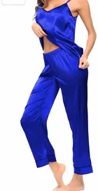 Satin Solid Nightsuit Set for Women 