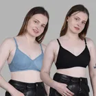 Cotton Solid Non Padded Bra for Women, Multicolour, Pack of 2 