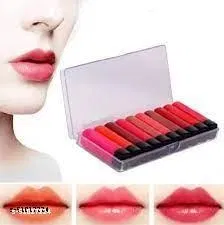 Long-Lasting Lipsticks for Women, Multicolor, Pack of 10
