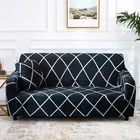Homwatica 3 Seater Zig Zag White Printed Elastic Sofa Cover 180X230Cm Pack Of 1