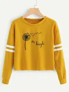 Round Neck Full Sleeves Printed T-Shirt for Women 