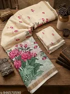 Cotton Linen Saree for Women 