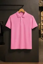 Cotton Blend Polo Neck T-Shirt for Men 