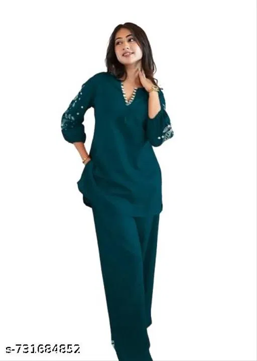 Top & Bottom Sets for Women (Green, XXL)