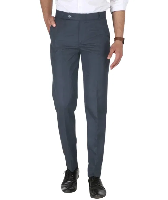 Cotton Trouser for Men (Dark Grey, 38)
