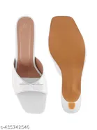 Solid Synthetic Square Toe Block Heels for Kids 