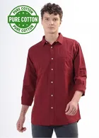 100% Cotton Full Sleeves Solid Shirt for Men 