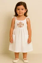 Embroidered Rayon Frock for Girls 