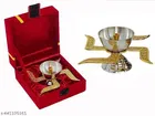 Metal Swastik Diya with Velvet Box 