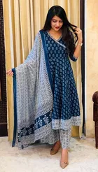 Womens Cotton Printed Duppatta Set (XL)