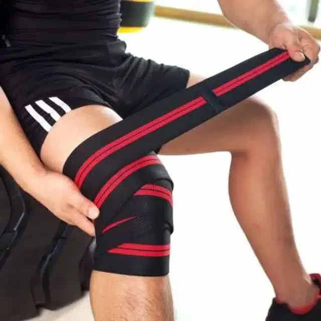 Knee Wrap for Men & Women (Black & Red)