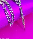 Silver Chain With Talvar Locket for Boys 