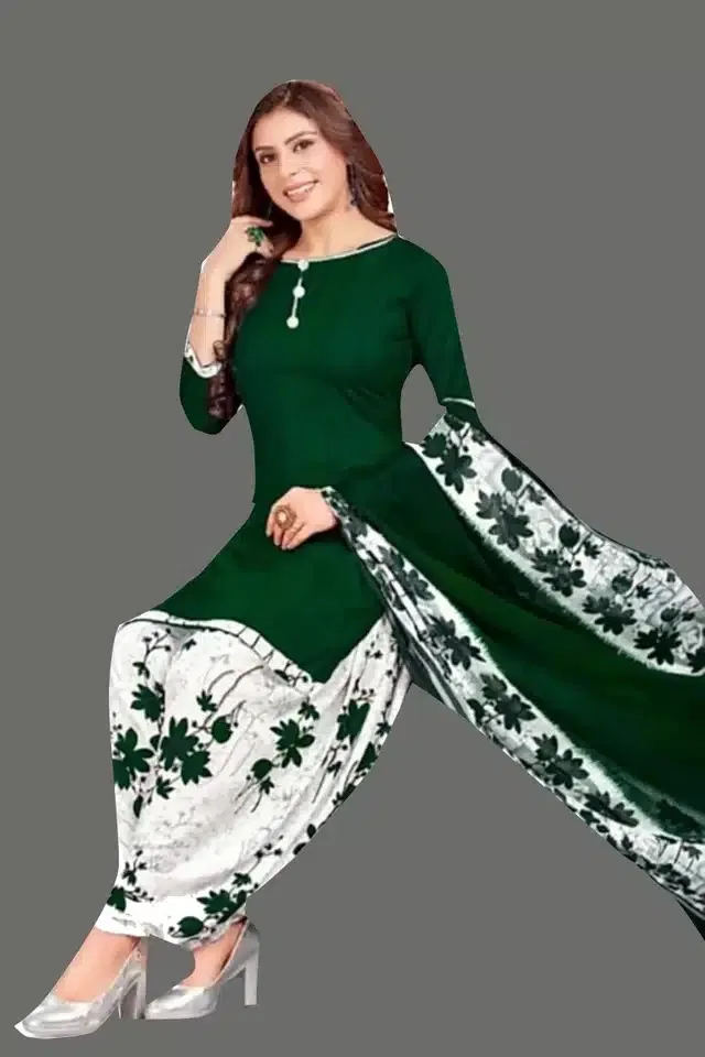 Unstitched Dress Material for Women & Girls (Green)