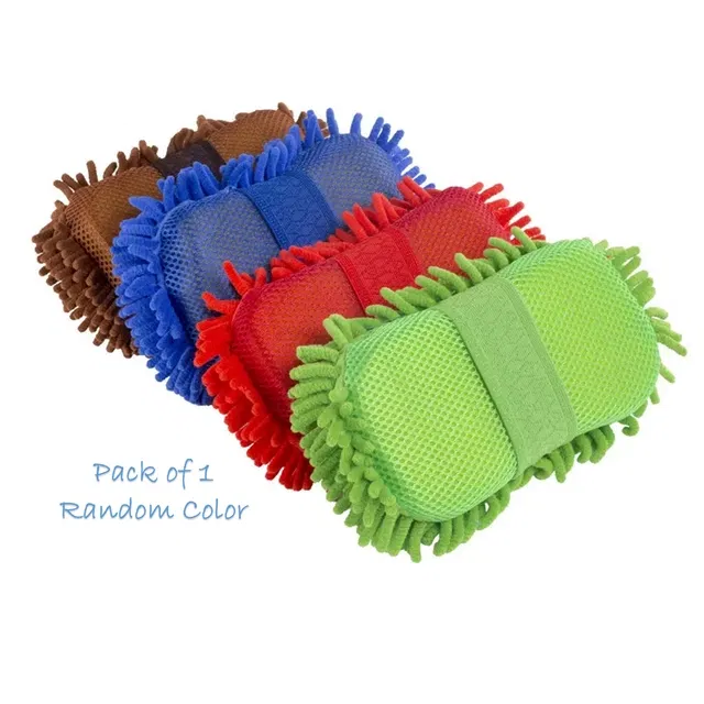 Microfiber Premium High Quality Car Cleaning Sponge (Multicolor, Pack of 1)