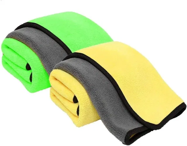 Microfiber Car Cloth & Towels (Multicolour, 30x40 cm) (Pack of 2)