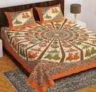 Cotton Rajasthani Jaipuri Double Bedsheet with 2 Pillow Covers 