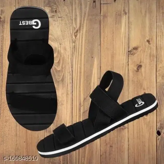 G-Best Daily Wear Sandal For Men (Black, 10)