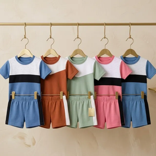 Cotton Blend Top & Bottom Set for Boys (Multicolor, 3-4 YR)