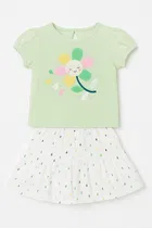 Cotton Printed Clothings Set for Girls 